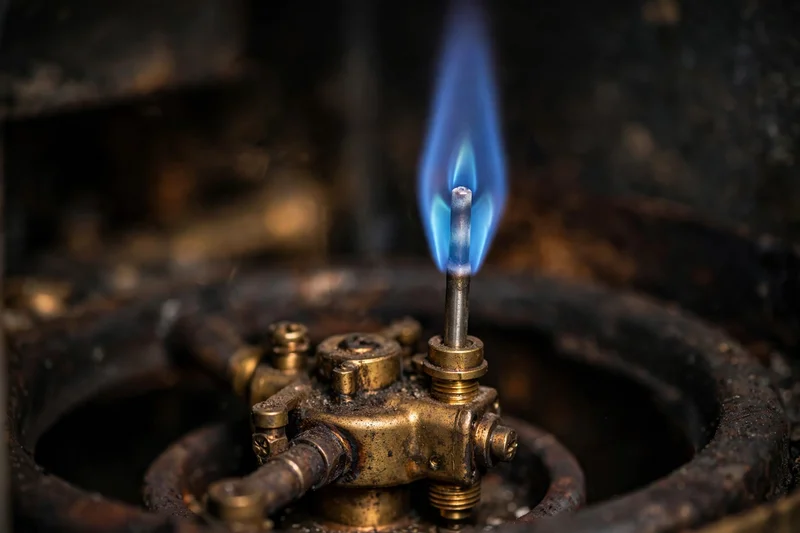 Healthy blue pilot flame after repair