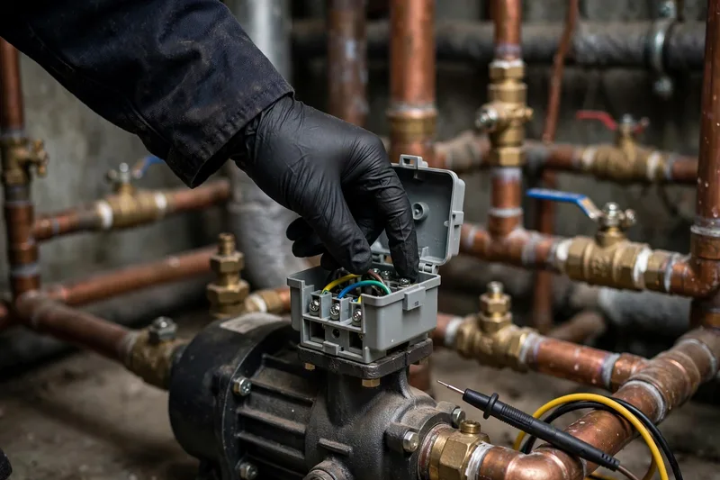 Checking a non-starting pump's wiring and capacitor during diagnosis